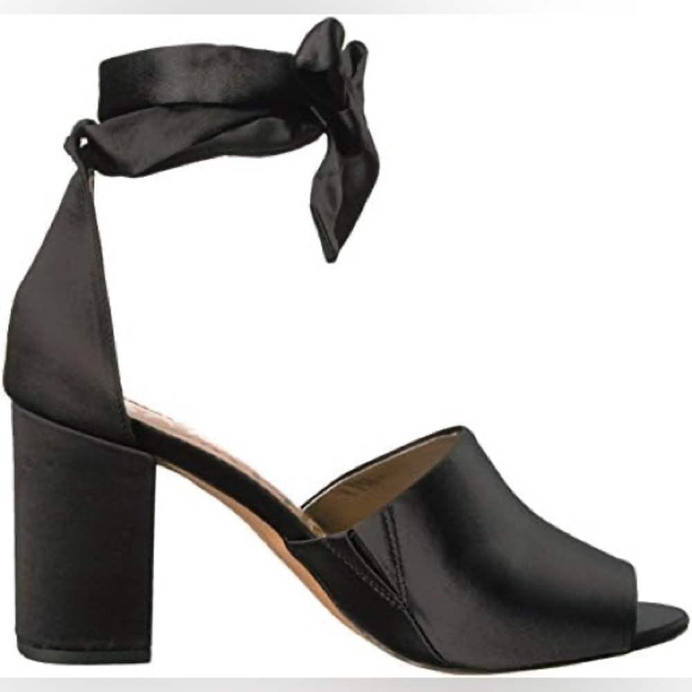 Sam Edelman Odell ankle strap tie satin heeled shoes size 8.5